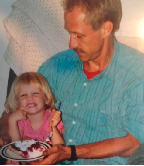Anderson with her father at early age.